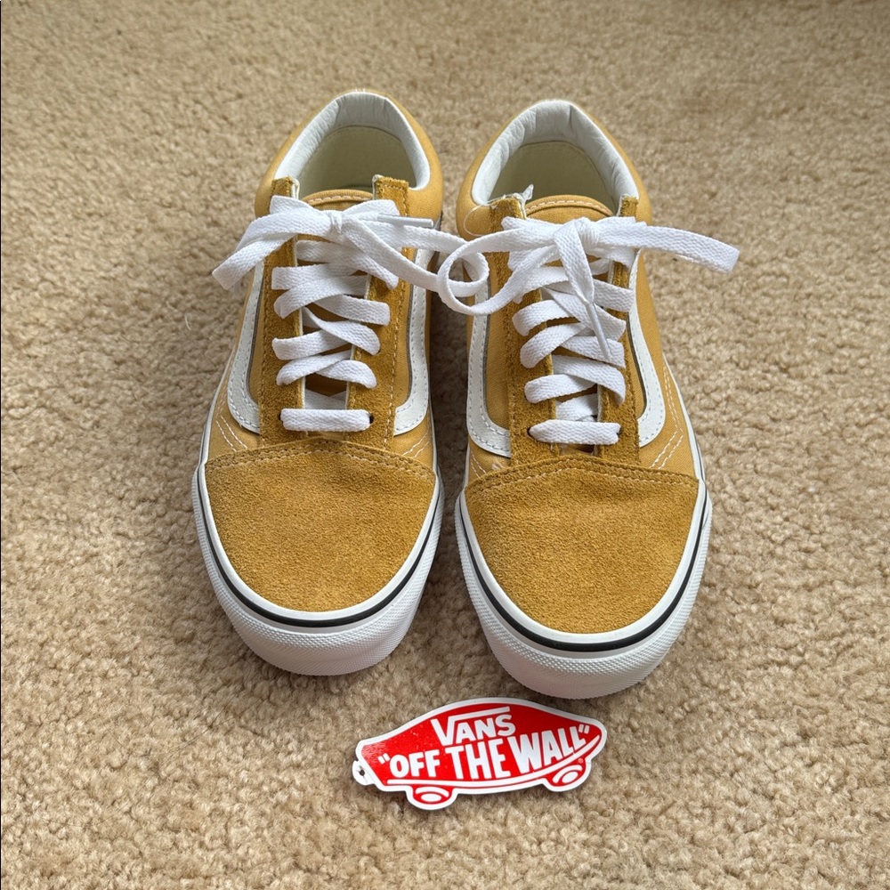 Vans Mustard and White Classic Sneakers